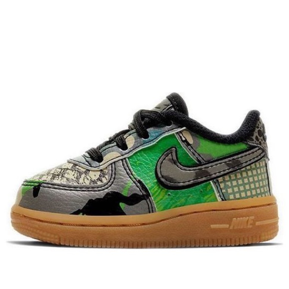 RARE Nike Air Force 1 City of Dreams | US Toddler 7C - Black Green Animal NWOT - Picture 6 of 11